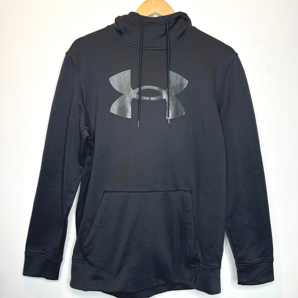 Under‎ Armour Black Cold Gear Logo Hoodie Sweatshirt Mens Size Medium